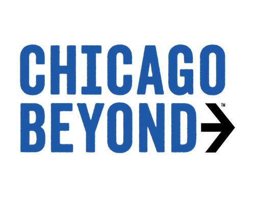 Logo with the words "Chicago Beyond" and an arrow pointing east.